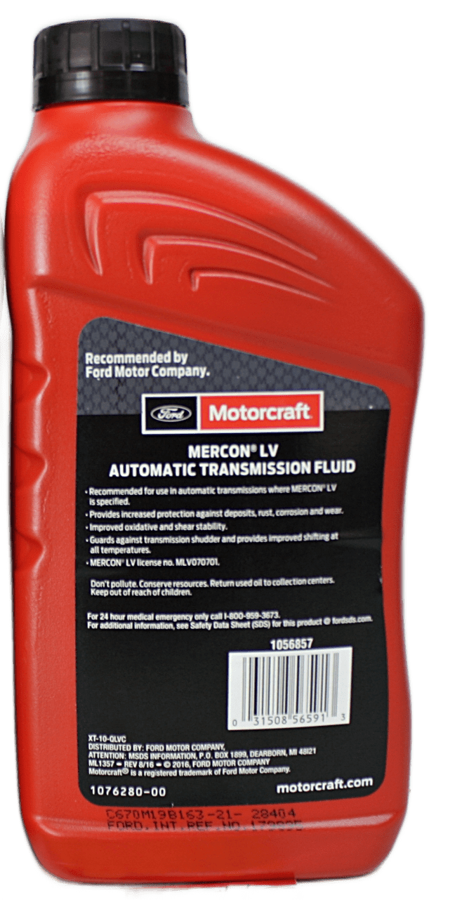 Motorcraft Mercon LV TorqShift transmission fluid XT10QLVC